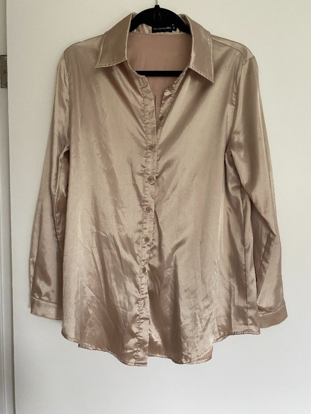 GOLD BUTTON UP OVERSIZED SHIRT BLOUSE